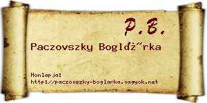 Paczovszky Boglárka névjegykártya