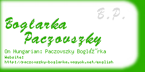 boglarka paczovszky business card